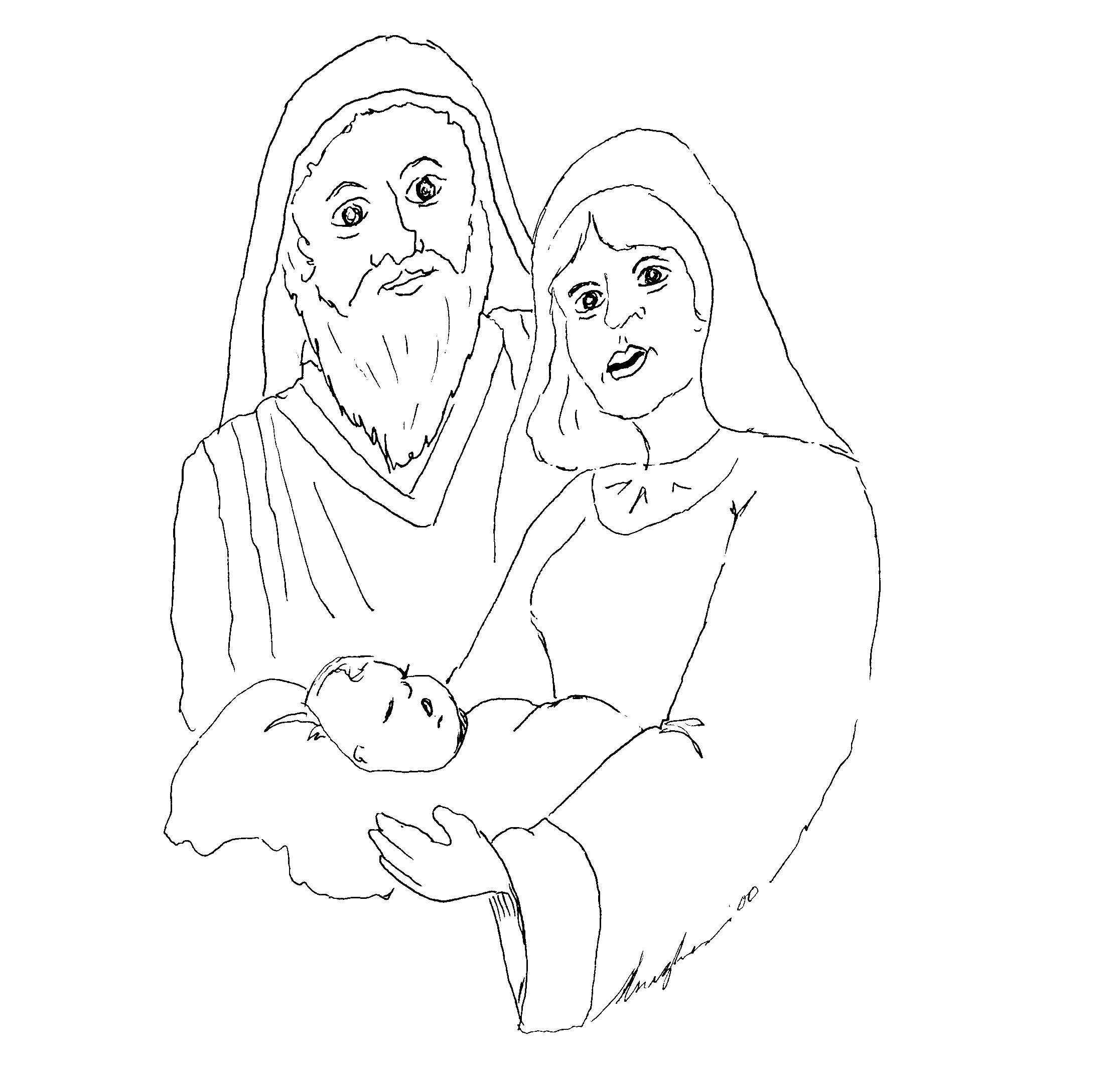 Baby Jesus, coloring page